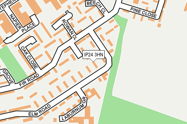 IP24 3HN map - OS OpenMap – Local (Ordnance Survey)