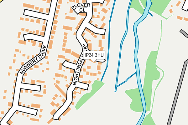 IP24 3HU map - OS OpenMap – Local (Ordnance Survey)