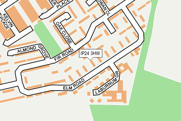 IP24 3HW map - OS OpenMap – Local (Ordnance Survey)