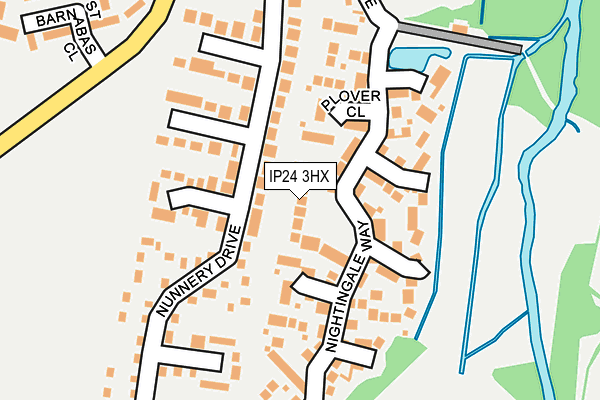 IP24 3HX map - OS OpenMap – Local (Ordnance Survey)