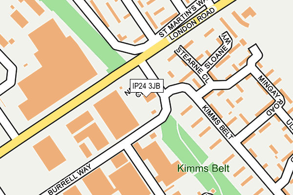 IP24 3JB map - OS OpenMap – Local (Ordnance Survey)