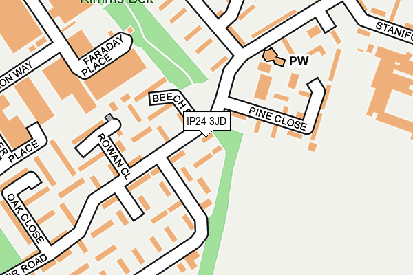 IP24 3JD map - OS OpenMap – Local (Ordnance Survey)