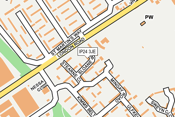 IP24 3JE map - OS OpenMap – Local (Ordnance Survey)