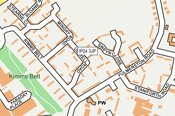 IP24 3JP map - OS OpenMap – Local (Ordnance Survey)