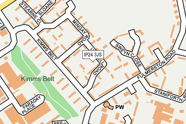 IP24 3JS map - OS OpenMap – Local (Ordnance Survey)