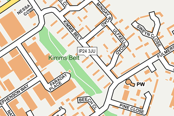 IP24 3JU map - OS OpenMap – Local (Ordnance Survey)