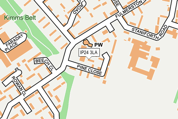 IP24 3LA map - OS OpenMap – Local (Ordnance Survey)