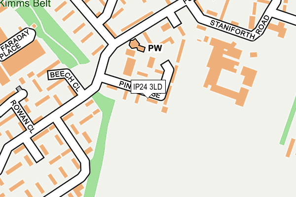 IP24 3LD map - OS OpenMap – Local (Ordnance Survey)
