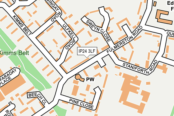 IP24 3LF map - OS OpenMap – Local (Ordnance Survey)