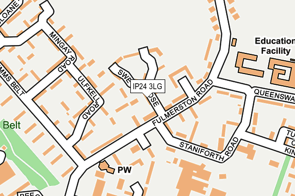 IP24 3LG map - OS OpenMap – Local (Ordnance Survey)