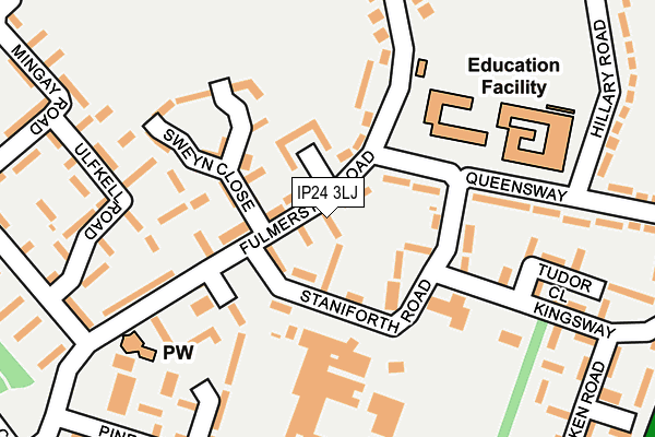 IP24 3LJ map - OS OpenMap – Local (Ordnance Survey)