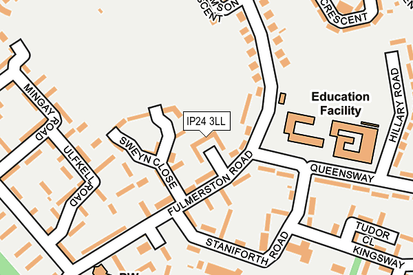 IP24 3LL map - OS OpenMap – Local (Ordnance Survey)