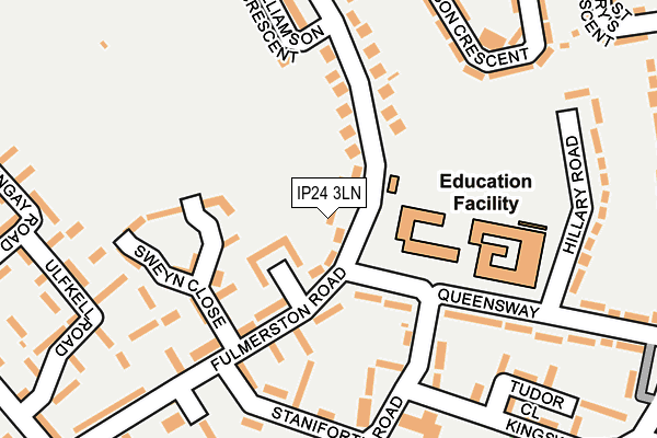 IP24 3LN map - OS OpenMap – Local (Ordnance Survey)
