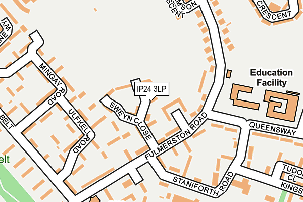 IP24 3LP map - OS OpenMap – Local (Ordnance Survey)