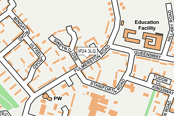 IP24 3LQ map - OS OpenMap – Local (Ordnance Survey)