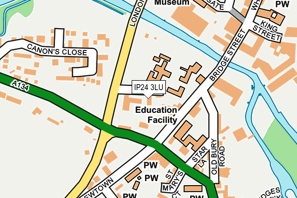 IP24 3LU map - OS OpenMap – Local (Ordnance Survey)