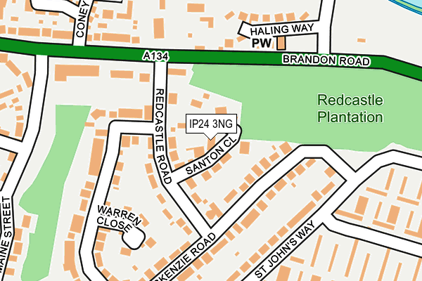 IP24 3NG map - OS OpenMap – Local (Ordnance Survey)