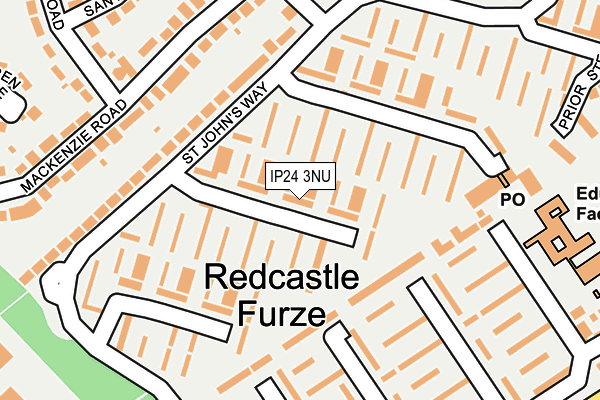 IP24 3NU map - OS OpenMap – Local (Ordnance Survey)