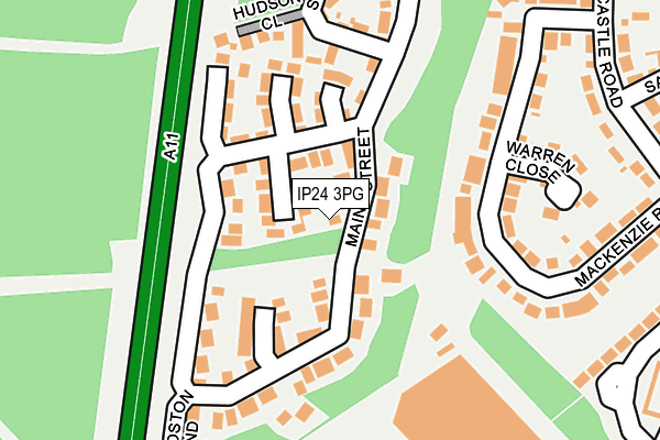 IP24 3PG map - OS OpenMap – Local (Ordnance Survey)