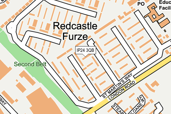 IP24 3QB map - OS OpenMap – Local (Ordnance Survey)