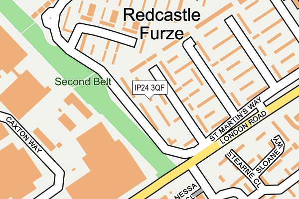 IP24 3QF map - OS OpenMap – Local (Ordnance Survey)