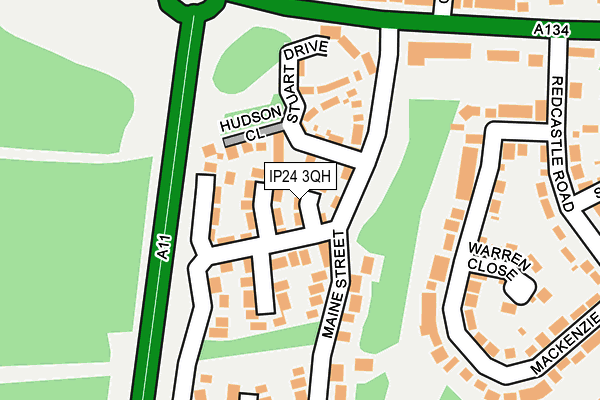 IP24 3QH map - OS OpenMap – Local (Ordnance Survey)