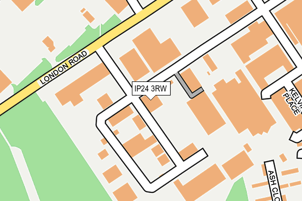 IP24 3RW map - OS OpenMap – Local (Ordnance Survey)