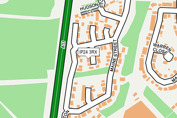 IP24 3RX map - OS OpenMap – Local (Ordnance Survey)