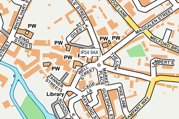 IP24 9AX map - OS OpenMap – Local (Ordnance Survey)