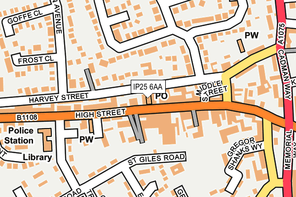 IP25 6AA map - OS OpenMap – Local (Ordnance Survey)