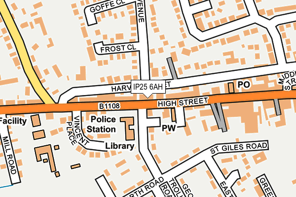 IP25 6AH map - OS OpenMap – Local (Ordnance Survey)