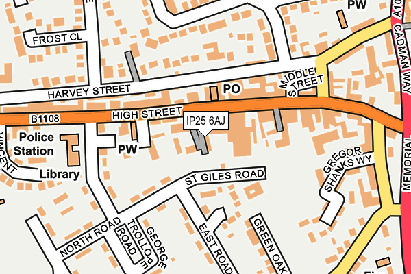 IP25 6AJ map - OS OpenMap – Local (Ordnance Survey)