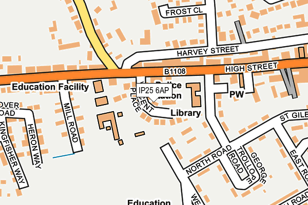 IP25 6AP map - OS OpenMap – Local (Ordnance Survey)