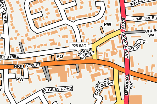 IP25 6AQ map - OS OpenMap – Local (Ordnance Survey)