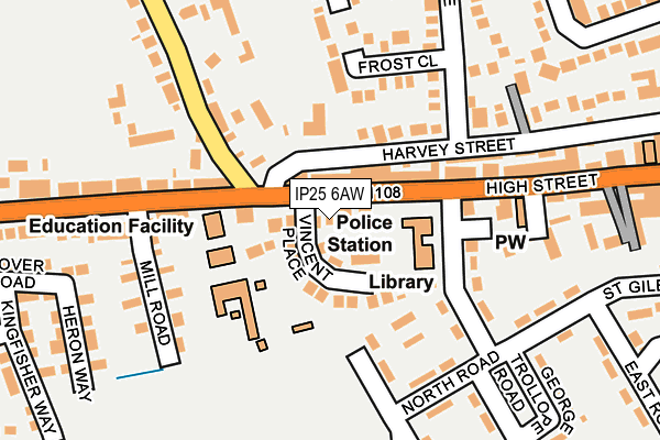 IP25 6AW map - OS OpenMap – Local (Ordnance Survey)