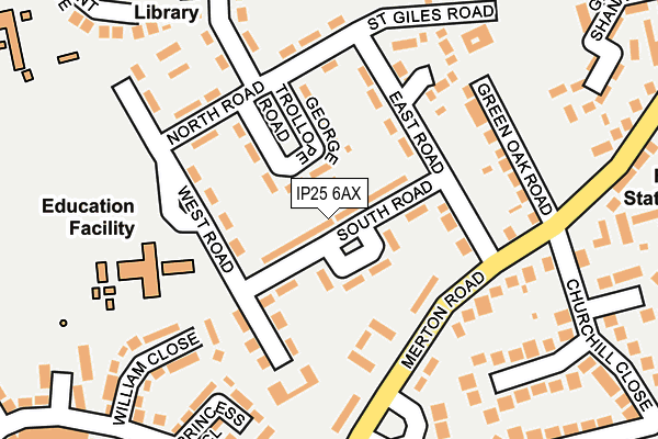 IP25 6AX map - OS OpenMap – Local (Ordnance Survey)