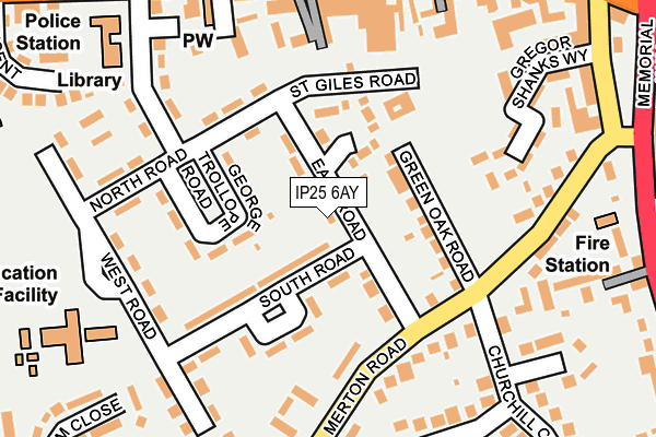 IP25 6AY map - OS OpenMap – Local (Ordnance Survey)