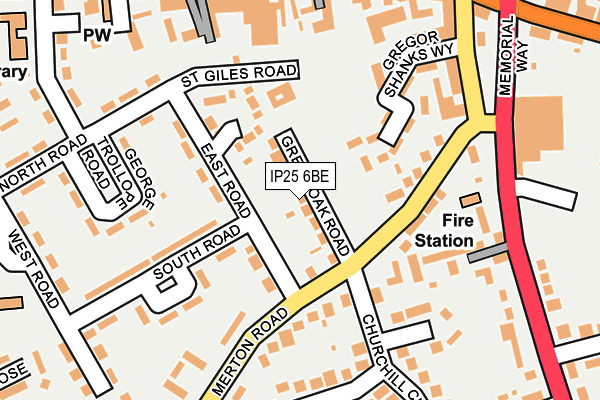 IP25 6BE map - OS OpenMap – Local (Ordnance Survey)