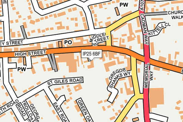 IP25 6BF map - OS OpenMap – Local (Ordnance Survey)