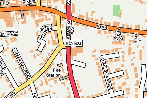 IP25 6BQ map - OS OpenMap – Local (Ordnance Survey)