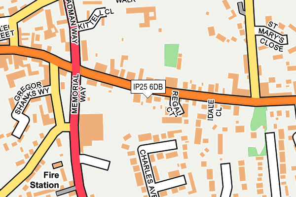 IP25 6DB map - OS OpenMap – Local (Ordnance Survey)