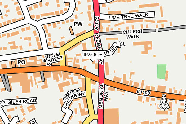 IP25 6DE map - OS OpenMap – Local (Ordnance Survey)