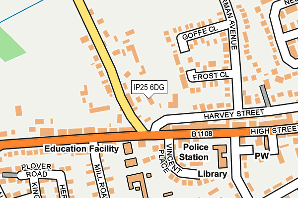 IP25 6DG map - OS OpenMap – Local (Ordnance Survey)