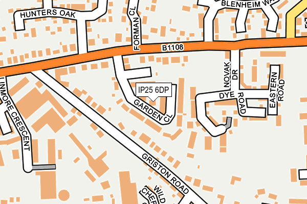 IP25 6DP map - OS OpenMap – Local (Ordnance Survey)