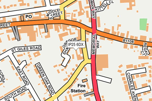 IP25 6DX map - OS OpenMap – Local (Ordnance Survey)