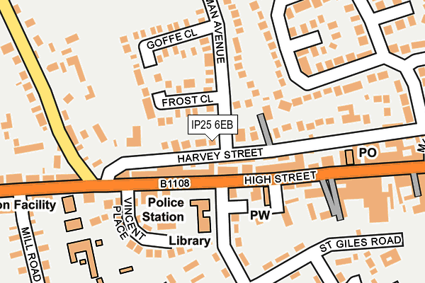 IP25 6EB map - OS OpenMap – Local (Ordnance Survey)