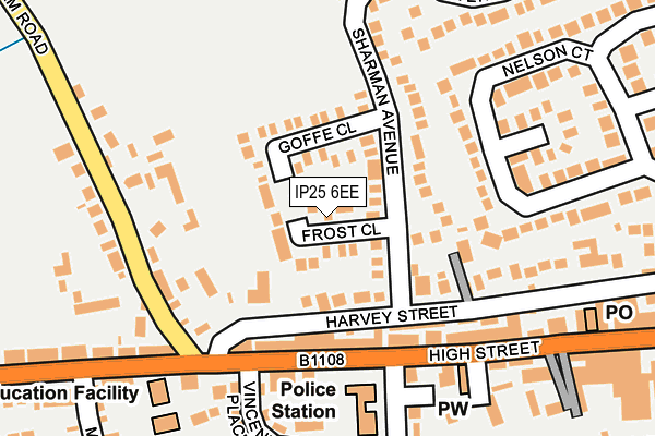 IP25 6EE map - OS OpenMap – Local (Ordnance Survey)