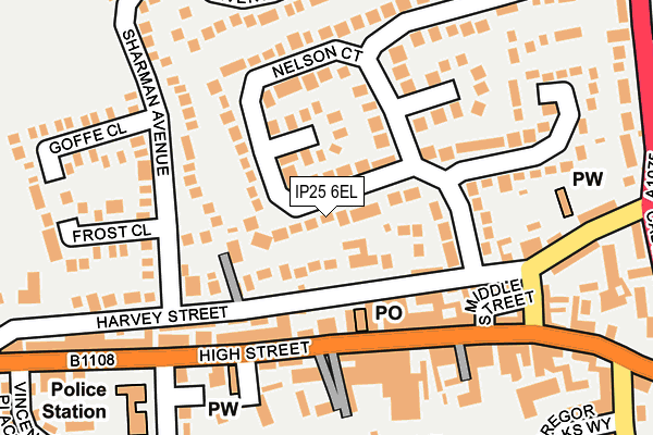 IP25 6EL map - OS OpenMap – Local (Ordnance Survey)