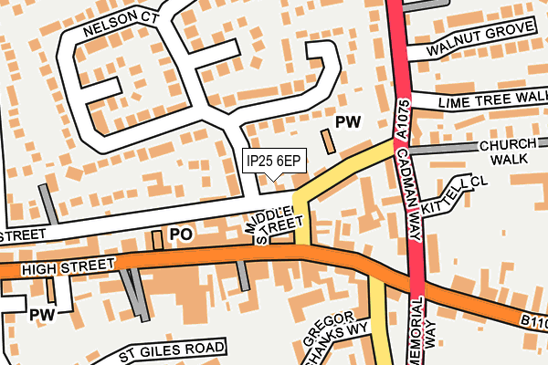 IP25 6EP map - OS OpenMap – Local (Ordnance Survey)