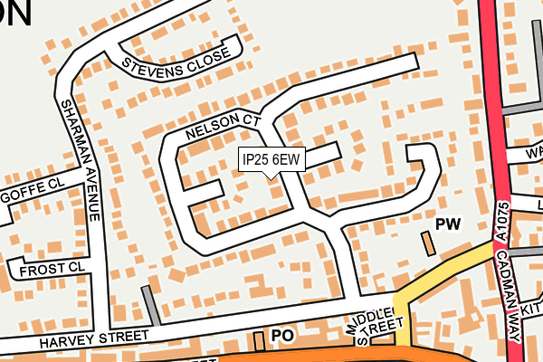 IP25 6EW map - OS OpenMap – Local (Ordnance Survey)